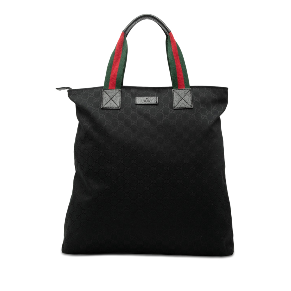 Pre-Loved Gucci GG Canvas Web Vertical Tote